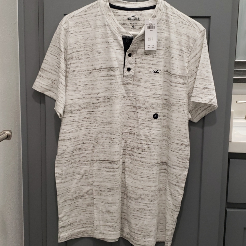 New- Hollister Henley Tshirt, 100% Cotton